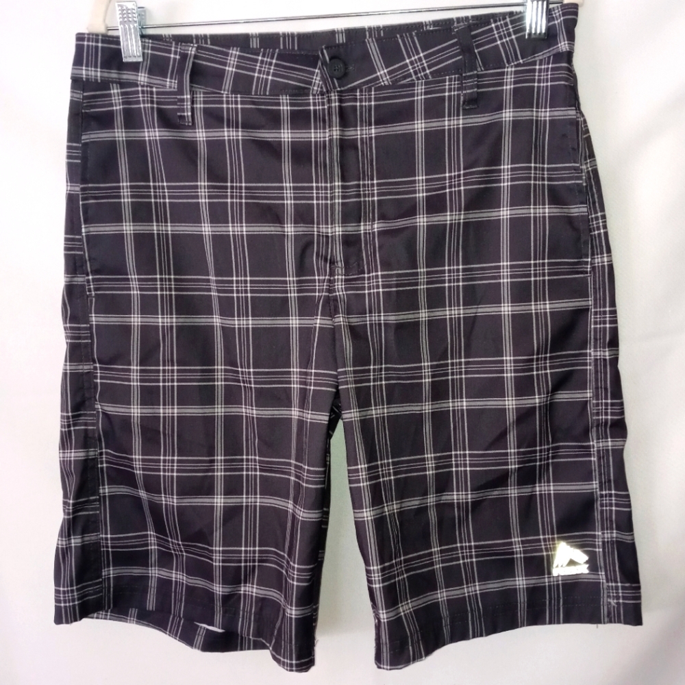 RBX Shorts 32 Men's Performance Hybrid Stretch gray plaid